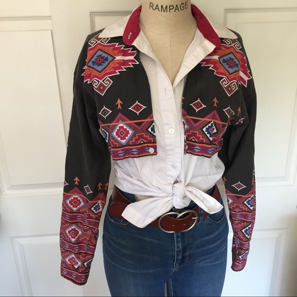 Vintage 90s western style button up shirt